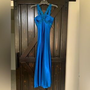 Satin blue formal dress